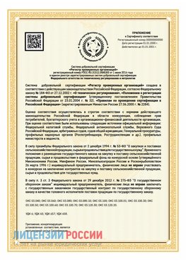 Приложение к сертификату для ИП Тарасовский Сертификат СТО 03.080.02033720.1-2020